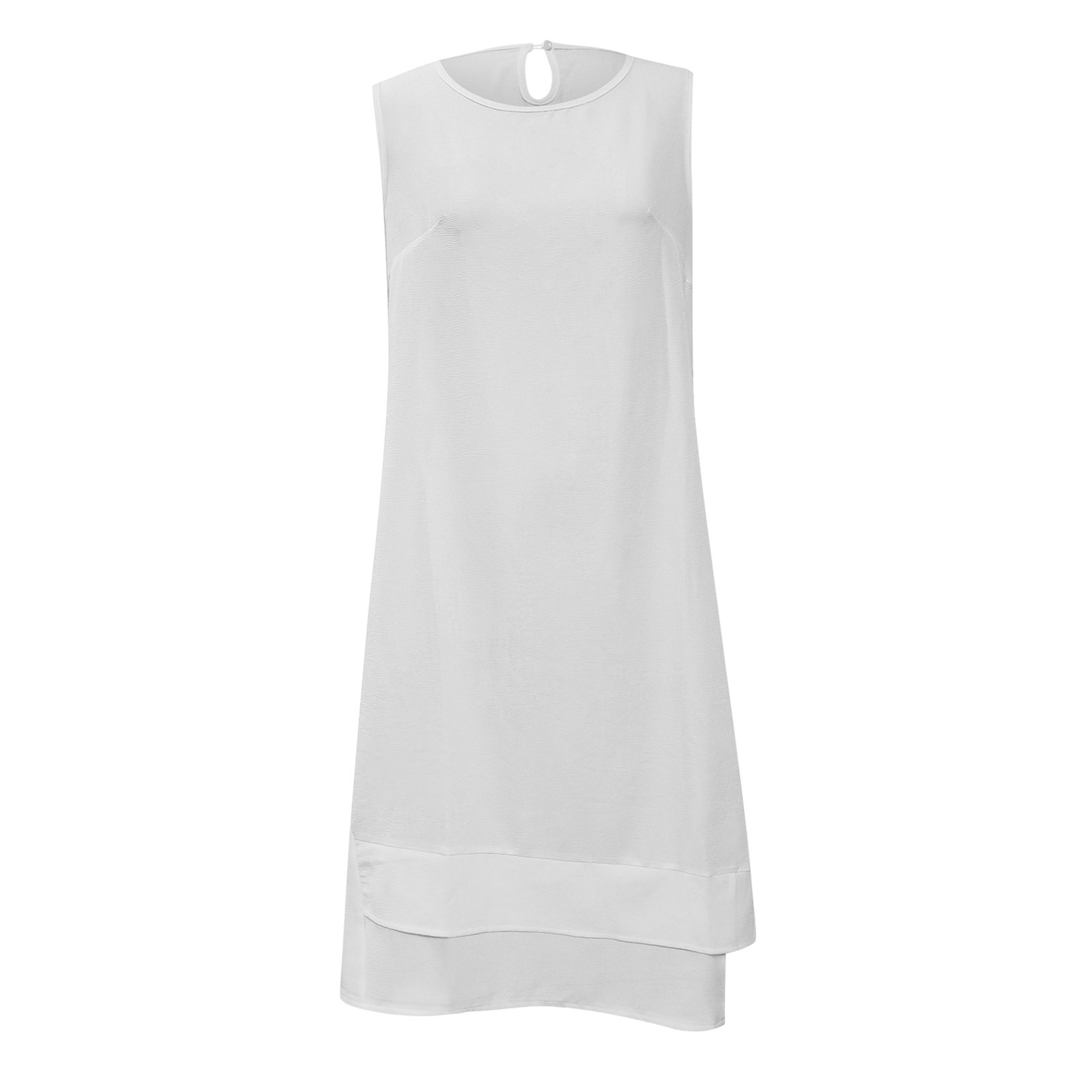 thumbnail image 4 of Vestido informal sin mangas, holgado, con cuello redondo y collar para mujer - Conjunto cómodo para el verano, poliéster y spandex, 4 of 5